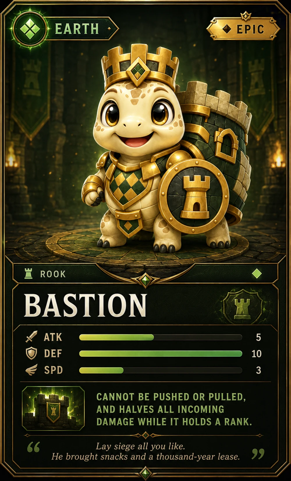 Stone tortoise collectible card