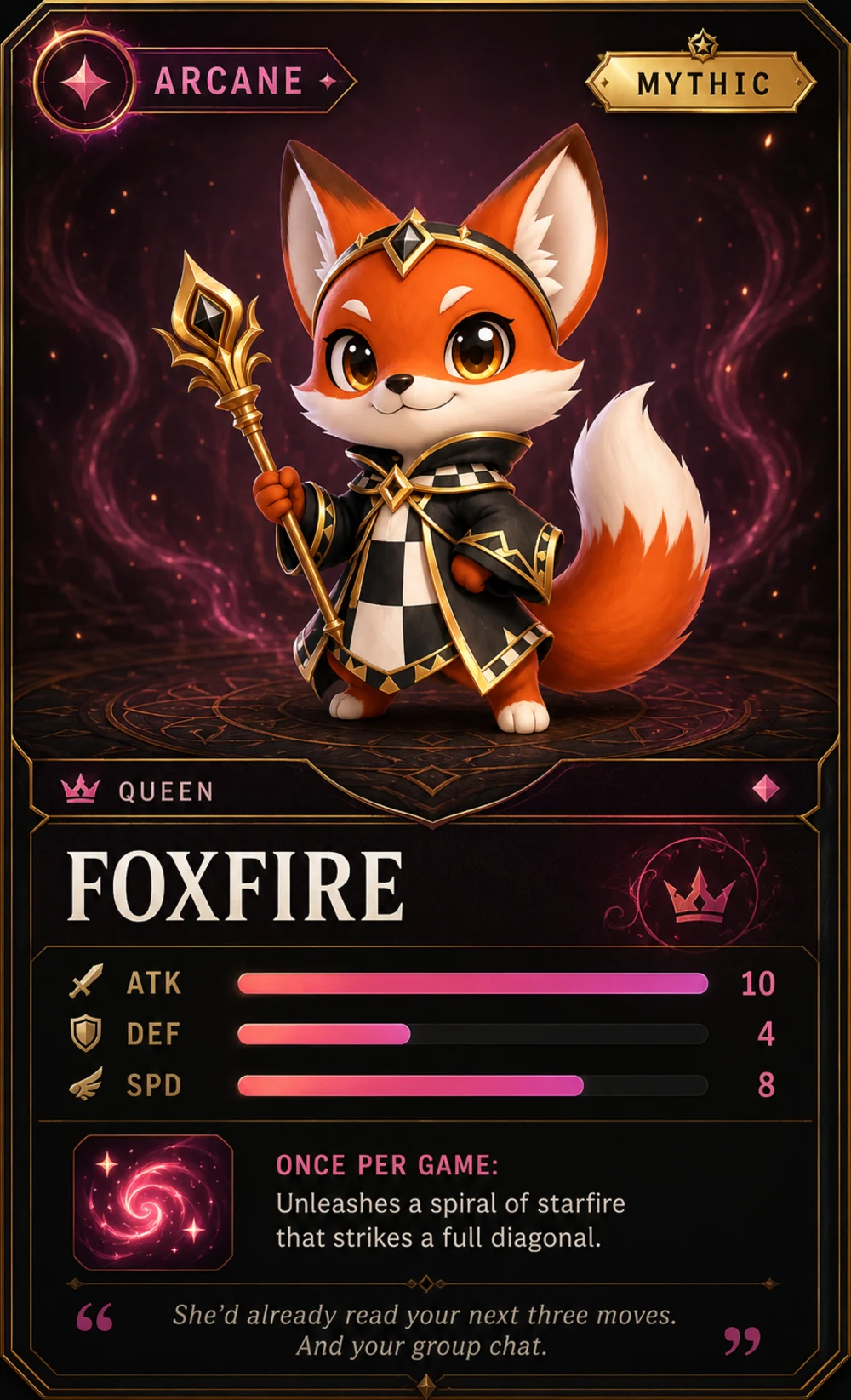 Fire fox collectible card