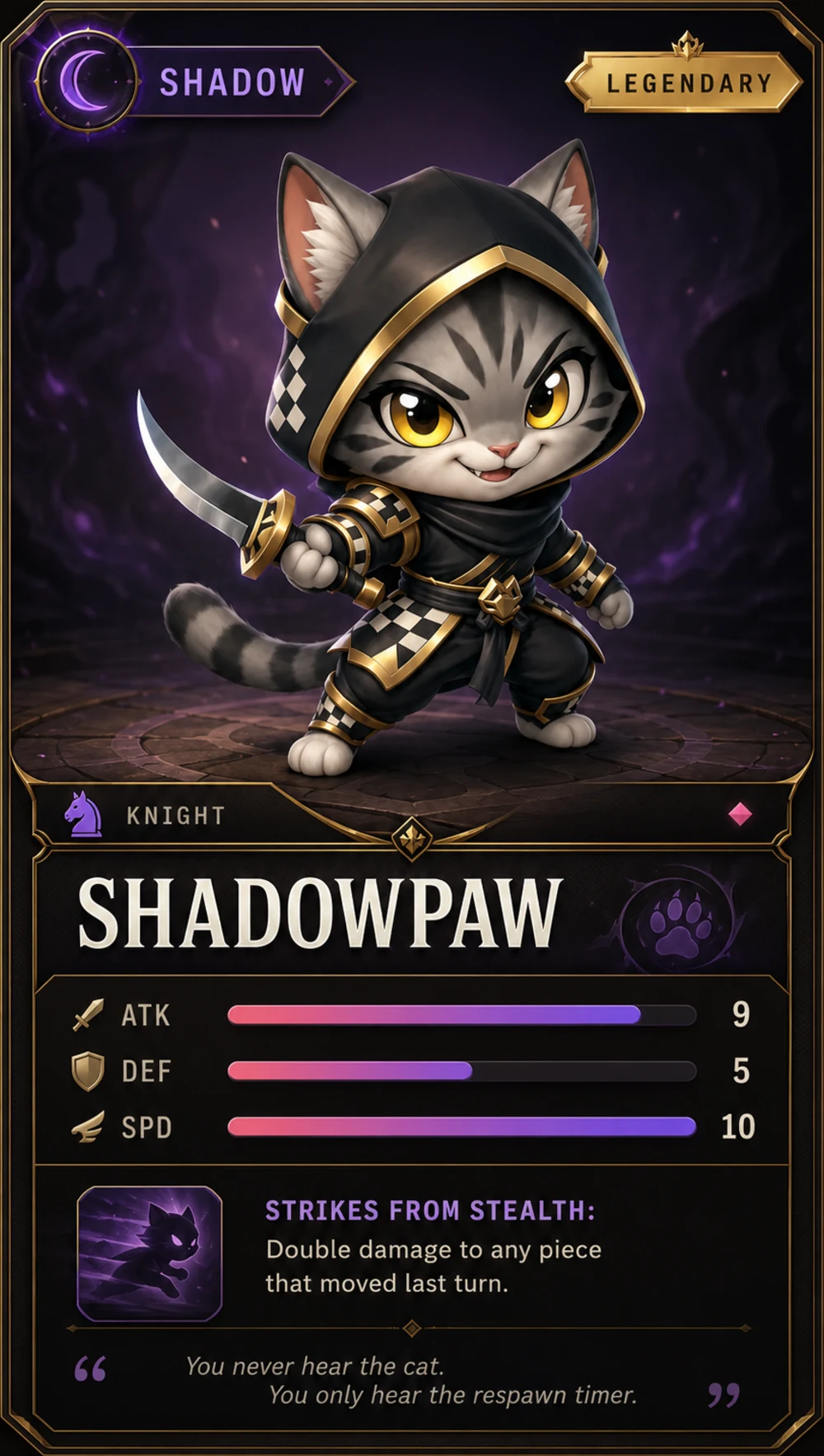 Shadow cat collectible card